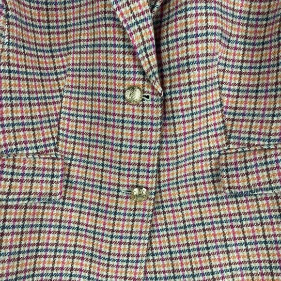 Talbots Classic Shetland Wool Blend Blazer Jacket Apple Plaid Size 18W - Picture 7 of 11